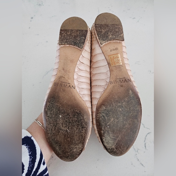Alexander Birman Exotic Pyton Cream Ballet Flats - Picture 6 of 15